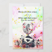 白黒ストライプズロマンチックゼブラバレンタインデー シーズンカード (正面)