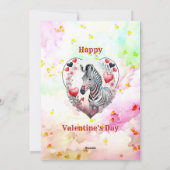 白黒ストライプズロマンチックゼブラバレンタインデー シーズンカード (裏面)