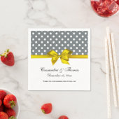 白黒ストライプダマスブルーリボン スタンダードカクテルナプキン (インサイチュ)