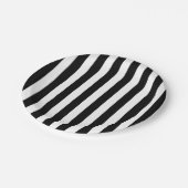 白黒ストライプハローウィンパーティ ペーパープレート (アングル)