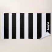 白黒ストライプバチェロレッテ ビーチタオル (正面)