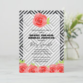 白黒ストライプバラダービーブライダルシャワー招待状 (スタンド正面)