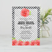 白黒ストライプバラダービーブライダルシャワー 招待状 (スタンド正面)