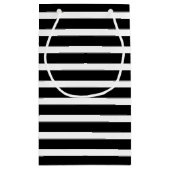 白黒ストライプパターンタイルパーティー スモールペーパーバッグ (裏面)