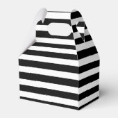 白黒ストライプパターン結婚式の引き出物ボックス フェイバーボックス (裏面サイド)