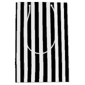 白黒ストライプパターン ミディアムペーパーバッグ (正面)