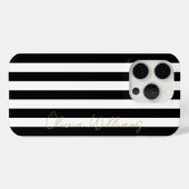 白黒ストライプパターン Case-Mate iPhoneケース (裏面 (横))