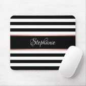 白黒ストライプパーソナライズされた マウスパッド (マウス)