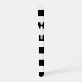 白黒ストライプパーソナライズされた iPhone 16ケース (左側面)