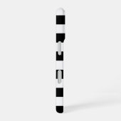 白黒ストライプパーソナライズされた iPhone 16ケース (右側面)