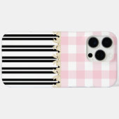 白黒ストライプピンクチェックパインスパイアリ Case-Mate iPhoneケース (裏面 (横))