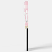 白黒ストライプピンクチェックパインスパイアリ Case-Mate iPhoneケース (裏面 / 左)