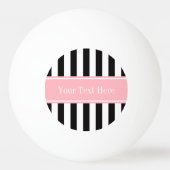 白黒ストライプピンクネームモノグラム 卓球ボール (裏面)
