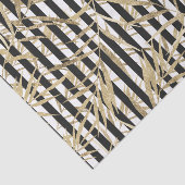 白黒ストライプフェイク金ゴールド熱葉帯類 薄葉紙 (詳細)