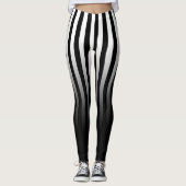 白黒ストライプフェードトゥブラックレギンス レギンス (正面)