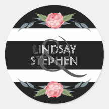 白黒ストライプフローラ結婚