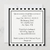 白黒ストライプブライダルシャワー招待 招待状 (裏面)