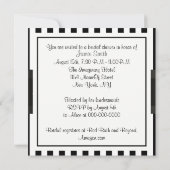 白黒ストライプブライダルシャワー招待 招待状 (裏面)