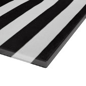 白黒ストライプブラックネームモノグラム カッティングボード (角)