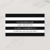 白黒ストライププロフェッショナルストライプの 名刺 (裏面)