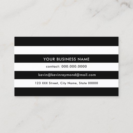 白黒ストライププロフェッショナルストライプの 名刺