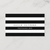 白黒ストライププロフェッショナルストライプの 名刺 (正面)
