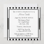 白黒ストライプベビーシャワー 招待状 (裏面)