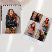 白黒ストライプモダンミニマル卒業 招待状