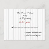 白黒ストライプモダン結婚の インビテーションポストカード (裏面)