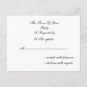 白黒ストライプモダン結婚の インビテーションポストカード (裏面)