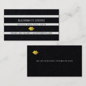 白黒ストライプモダン美しい 名刺 (正面/裏面)