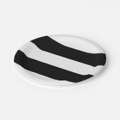 白黒ストライプモダン ペーパープレート (アングル)