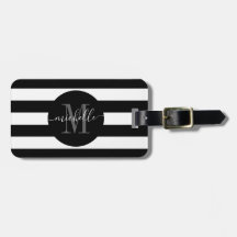 白黒ストライプモノグラムガーリースクリプトサークル