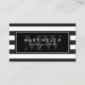 白黒ストライプモノグラム 名刺 (正面)