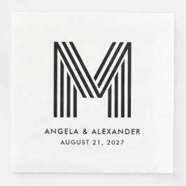 白黒ストライプモノグラ結婚ム