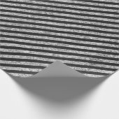 白黒ストライプラインシャルボエレガントード ラッピングペーパー (角)