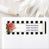 白黒ストライプヴィンテージバラ住所 シール (インサイチュ)