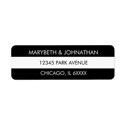 白黒ストライプ住所 シール (正面)