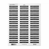 白黒ストライプ住所 シール (フルシート)