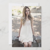 白黒ストライプ写真卒業招待状 招待状 (裏面)