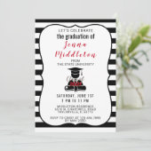 白黒ストライプ卒業 招待状 (スタンド正面)