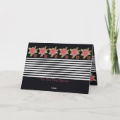 白黒ストライプ及びピンクローズ カード (裏面)