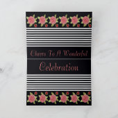 白黒ストライプ及びピンクローズ カード (内部)