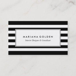 白黒ストライプ名刺 名刺