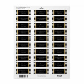 白黒ストライプ差出人住所 ラベル (フルシート)