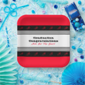 白黒ストライプ方形 ペーパープレート (パーティー)