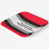 白黒ストライプ方形 ペーパープレート (傾斜あり)