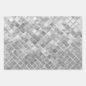 白黒ストライプ水玉模様銀箔 ラッピングペーパーシート (正面3)