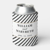 白黒ストライプ結婚の 缶クーラー (缶正面)