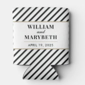 白黒ストライプ結婚の 缶クーラー (裏面)